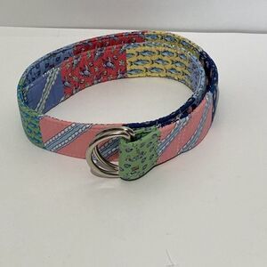 Vineyard Vines Women's Multicolor Colorful Patchwork D Ring Belt Size Small